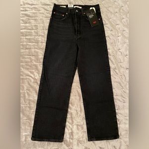 Levi’s - Ribcage Straight Ankle Jeans - Black - W28 L27